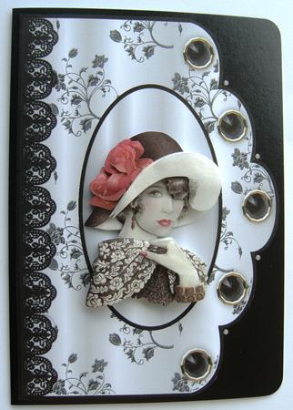 Scallop Edge Card Bases with Lace Trim in Silver and Bronze by Margaret Scott