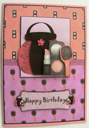 Girly Make Up Card Front, Topper and Decoupage by Margaret Scott