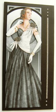 Art Deco Lady Rose (black) Large Dl by Margaret Scott