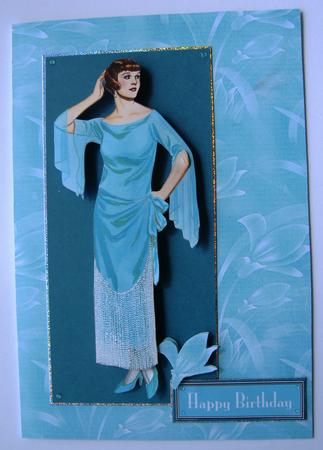 Lillies in Aqua Background Paper by Margaret Scott