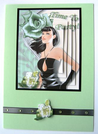 Time to Party with Lady with Ice Lime Drink, Pyramids by Margaret Scott