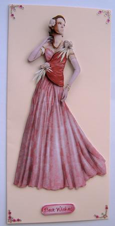 Art Deco Lady Rose (pink) Decoupage Sheet by Margaret Scott
