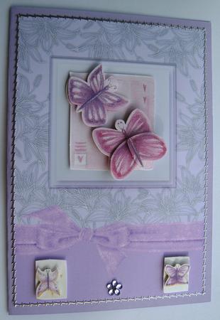 Deluxe A5 Floral Card Fronts with Bow by Margaret Scott