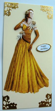 Art Deco Lady Rose (gold) Decoupage Sheet by Margaret Scott