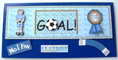 Football Dl Card with Decoupage by Margaret Scott