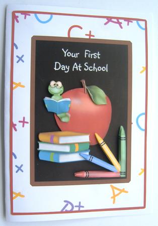 First Day at School - Decoupage by Margaret Scott