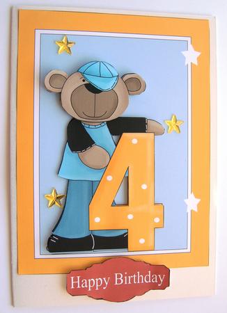 Fourth Birthday Bear 3D by Margaret Scott