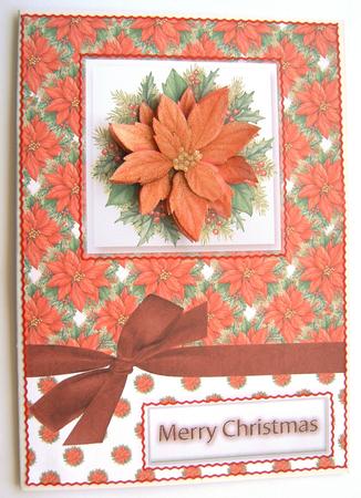 Poinsettia Christmas Decoupage Card by Margaret Scott
