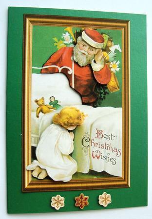 Christmas Santas Here Decoupage Topper by Margaret Scott