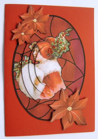 Christmas Vintage Victorian Lady Stain Glass by Margaret Scott