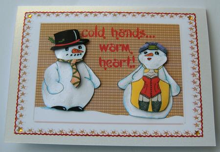Funny Naughty Mrs & Mrs Snowman Cold Hands Warm Heart by Margaret Scott