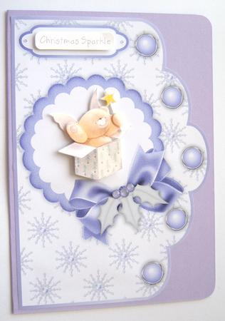 Christmas Snowflakes in Purple - Scallop Edge Card Fronts by Margaret Scott