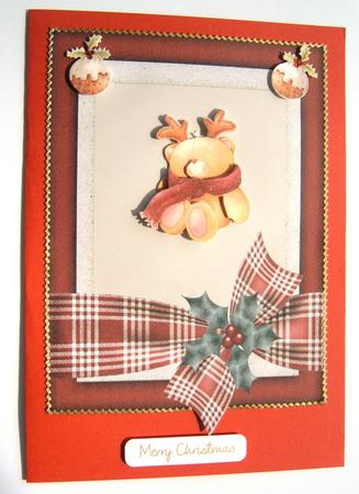 Christmas Patterned 2 x card fronts by Margaret Scott