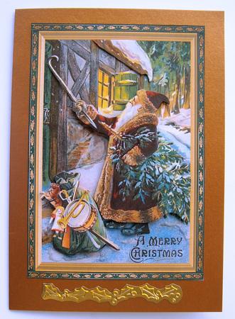 Merry Christmas Vintage Decoupage Topper 1 by Margaret Scott