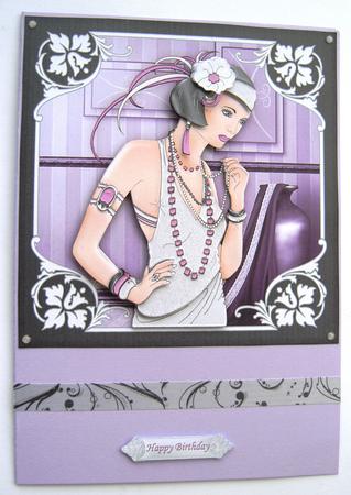 Art Deco Lady a Hint of Pink Decoupage by Margaret Scott