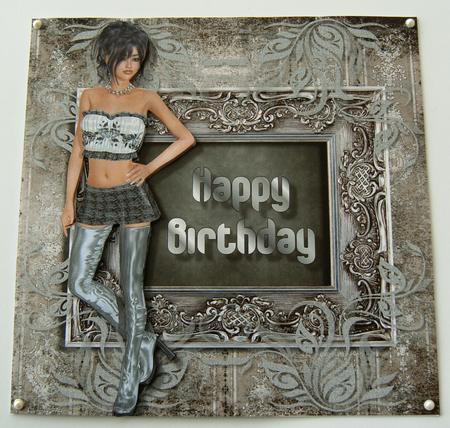 Cool Chick Card Front by Margaret Scott