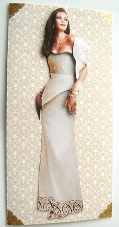 Art Deco Lady Pearl (cream) Decoupage Sheet by Margaret Scott