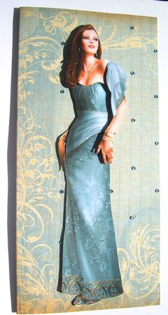 Art Deco Lady Pearl (aqua) Decoupage Sheet by Margaret Scott