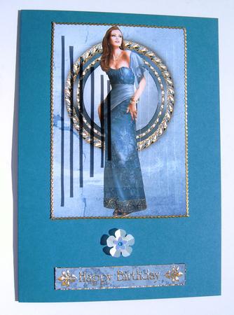 Art Deco Lady Pearl (blue) Pyramid by Margaret Scott
