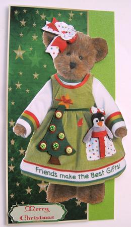 Christmas Teddy Large Dl with Decoupage by Margaret Scott