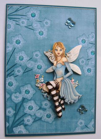 Floral Border Smokey Teal A4 Backing Paper by Margaret Scott