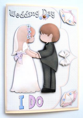 Cute Wedding Day Elegant Faux Envelope Card Front by Margaret Scott