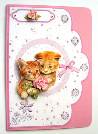 Lacy Scallop Card Fronts in Pink and Lilac by Margaret Scott