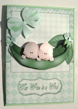 Two Peas in a Pod, New Baby Twins (light Skin) Decoupage by Margaret Scott
