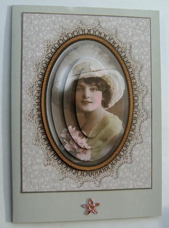 Victorian Girl in Frame Oval Pyramid by Margaret Scott