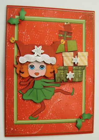 Christmas Elf Juggling Presents by Margaret Scott