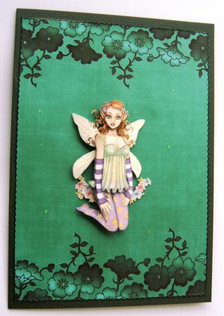 Dark Green Floral Metallic Edge A4 Backing Paper by Margaret Scott