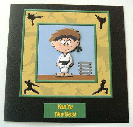 Karate Kid! (green) - 6in x 6in by Margaret Scott