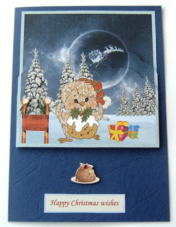 Robin with His Christmas Pudding by Margaret Scott