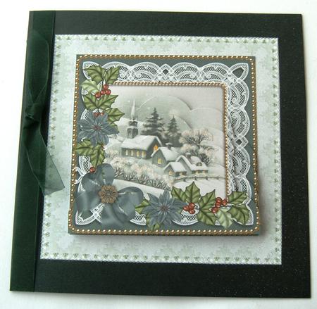 Dream Church Teal Poinsettia 5in Scallop Bottom Stacker by Margaret Scott