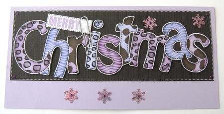 Large Dl Animal Print Christmas Quick Card with 3D Decoupage by Margaret Scott