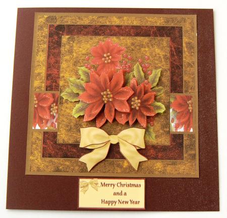 Poinsettia 6x6 Card Front by Margaret Scott