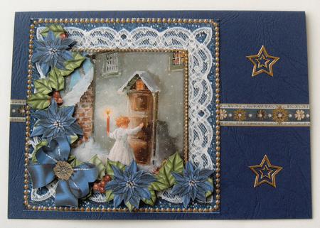 Choirboy Knocking Blue Glitter Poinsettia 3D Step by Step by Margaret Scott