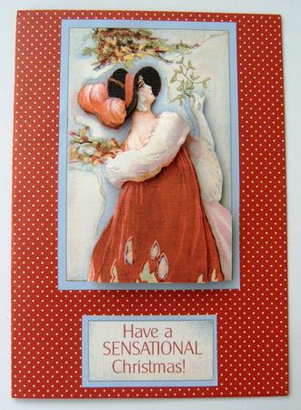 Christmas Lady in Red by Margaret Scott
