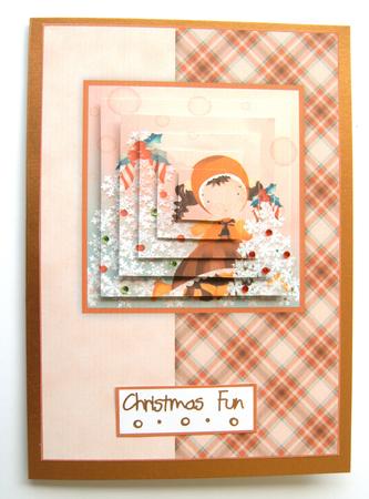 Daisy May Getting Ready for Christmas A5 Card Front by Margaret Scott