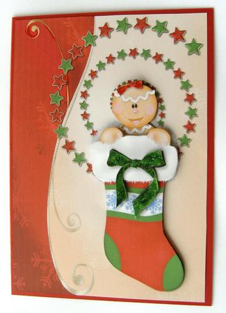 Cute Cookie Christmas Stocking Step by Step Card Front by Margaret Scott
