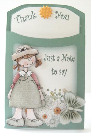 Floral Thank You Pocket Tag Card by Margaret Scott