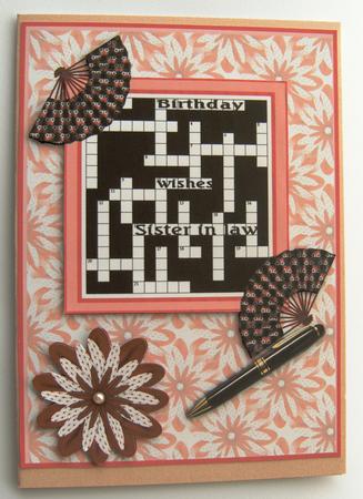 Sister in Law Crossword Card by Margaret Scott