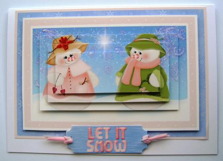 Cute Snowmen Christmas Pyramid by Margaret Scott