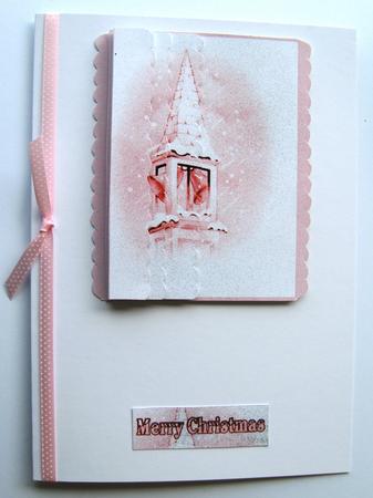 Belltower Pink at Christmas Side Stack Pyramid by Margaret Scott