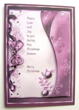 Purple Wishes for Christmas Card Topper by Margaret Scott