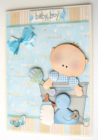 Cute Baby Boy with Rubber Duck by Margaret Scott