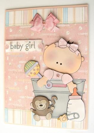 Baby Girl with Monkey Teddy Bear by Margaret Scott