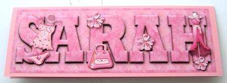 So Fashionable Sarah Large Dl Name Card by Margaret Scott