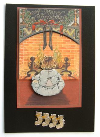 Sitting in Front of the Fire Waiting for Santa by Margaret Scott