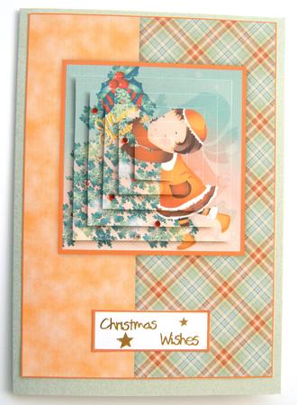 Daisy May Getting Ready for Christmas A5 Card Front by Margaret Scott